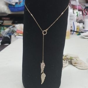 Victoria Secret gold lariat wing necklace,  new